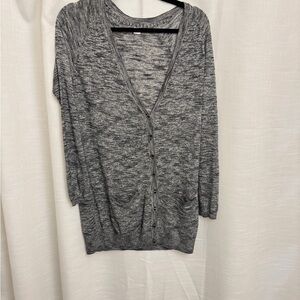 20” ptp Gray Women's Sweater heather V-neck long cardigan